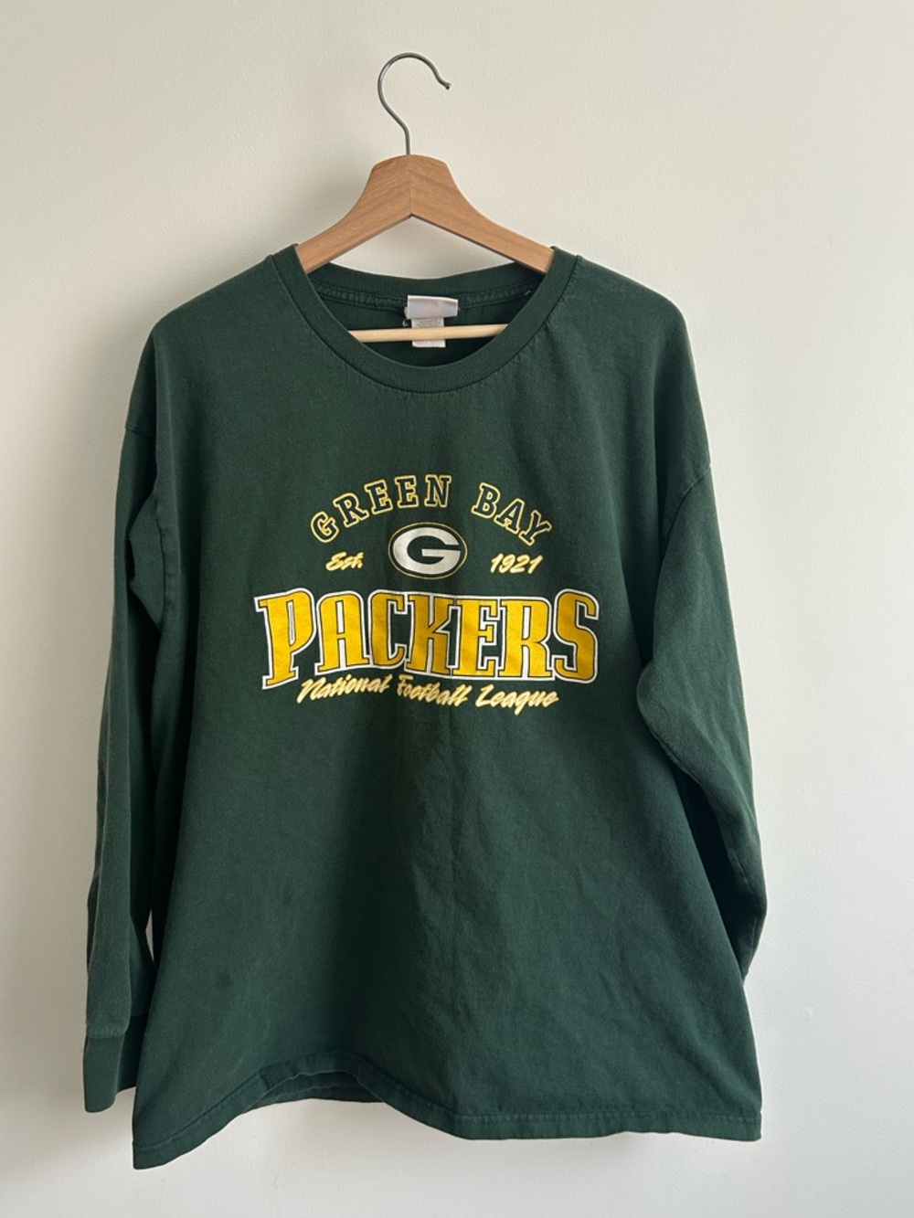 NFL Green Crewneck Tee with Red & Blue Logo